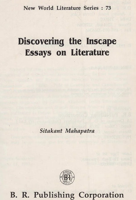 Discovering The Inscape- Essays on Literature (An Old and Rare Book) - Retail Maharaj