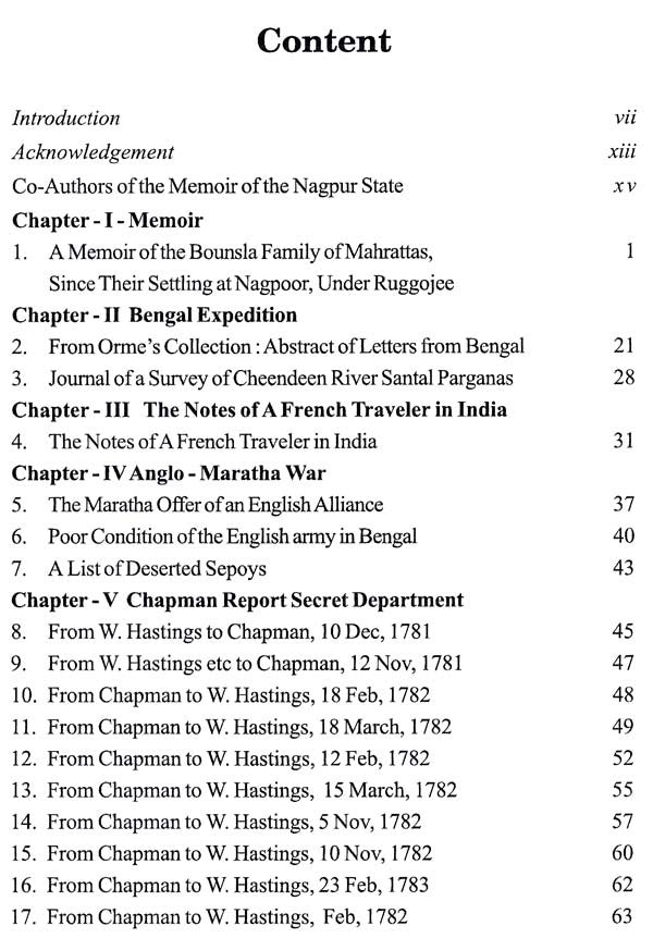 English Sources of Nagpur History of 18th Century - Retail Maharaj