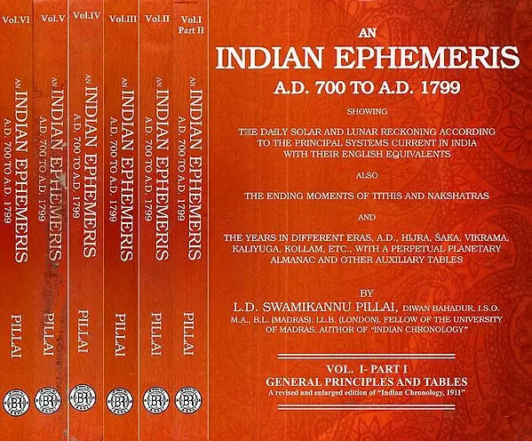 An Indian Ephemeris- A.D 700 to A.D. 1799 (Set of 6 Volumes in 7 Parts) - Retail Maharaj