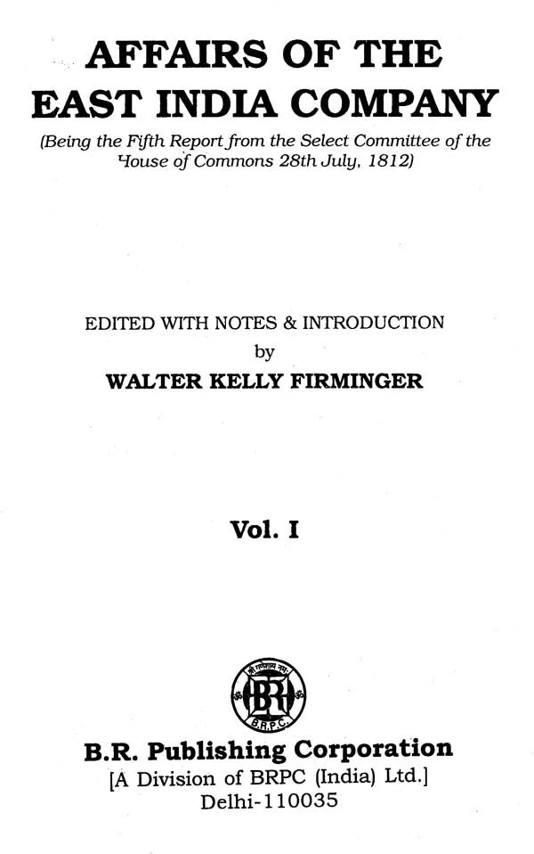 Affairs of the East India Company (An Old and Rare Book in Set of 3 Volumes) - Retail Maharaj