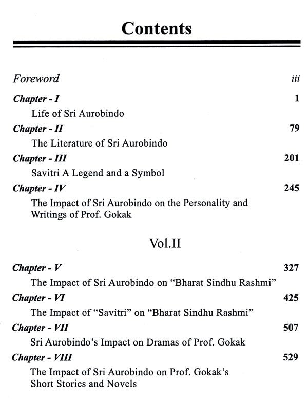 Impact of Sri Aurobindo on Prof. V.K. Gokak (Set of 2 Volumes) - Retail Maharaj
