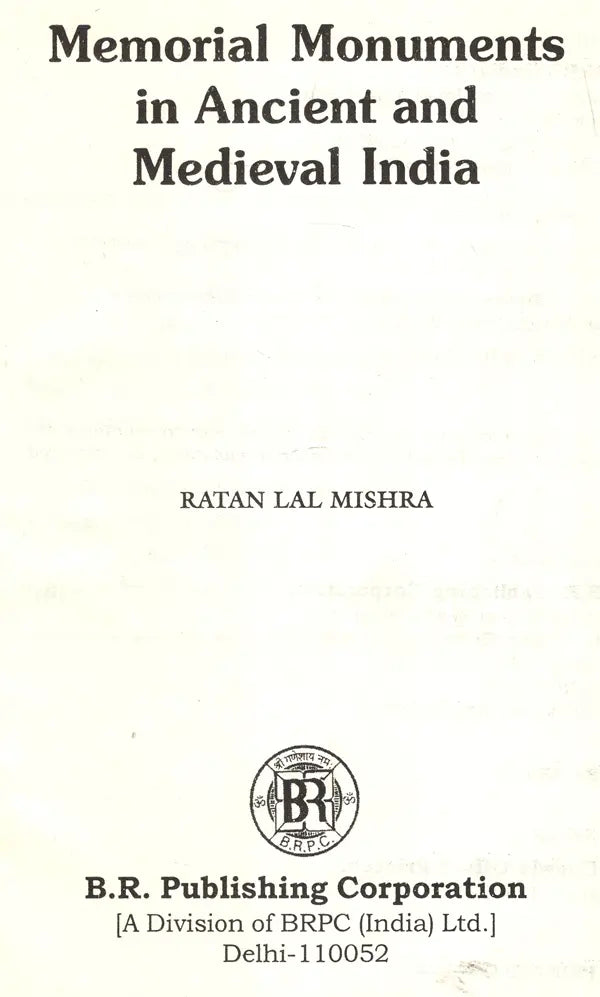 Memorial Monuments in Ancient & Medieval India (An Old and Rare Book) - Retail Maharaj