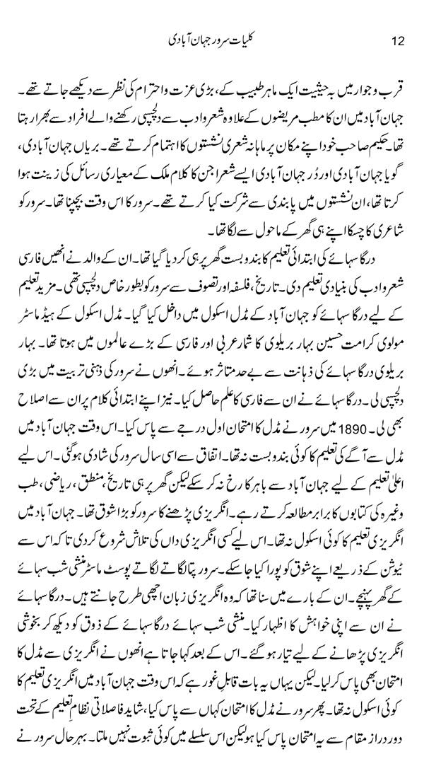 کلیات سر در جهان آبادی -Kulliyat-e-Suroor Jahanabadi (Urdu) - Retail Maharaj