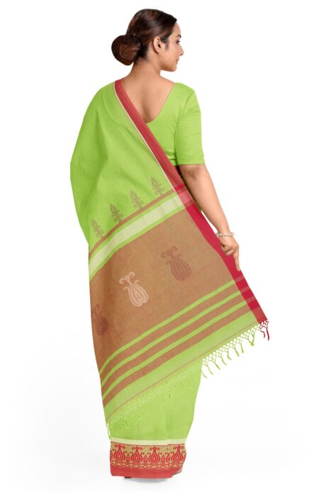 Tangail Cotton Saree – Green - Retail Maharaj