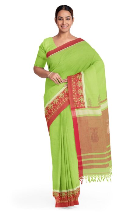Tangail Cotton Saree – Green - Retail Maharaj