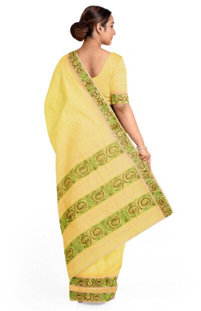 Handloom Cotton Silk Saree – Yellow - Retail Maharaj