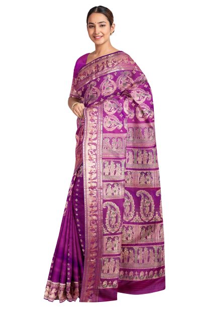 Swarnachari Silk Saree – Magenta - Retail Maharaj