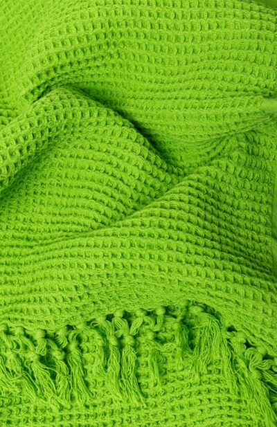 Handwoven Green Honeycomb Cotton Bath Towel - Retail Maharaj