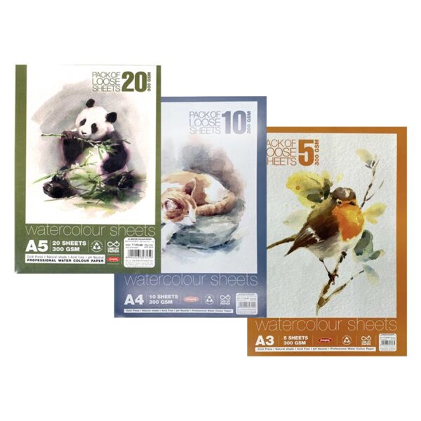 Anupam Watercolor Paper - 300gsm Cut Packs A5, A4 & A3