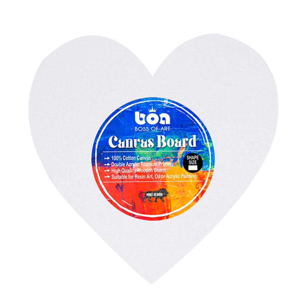 Boss of Art White Canvas Board Premium Cotton Assorted Shapes and Sizes - Retail Maharaj