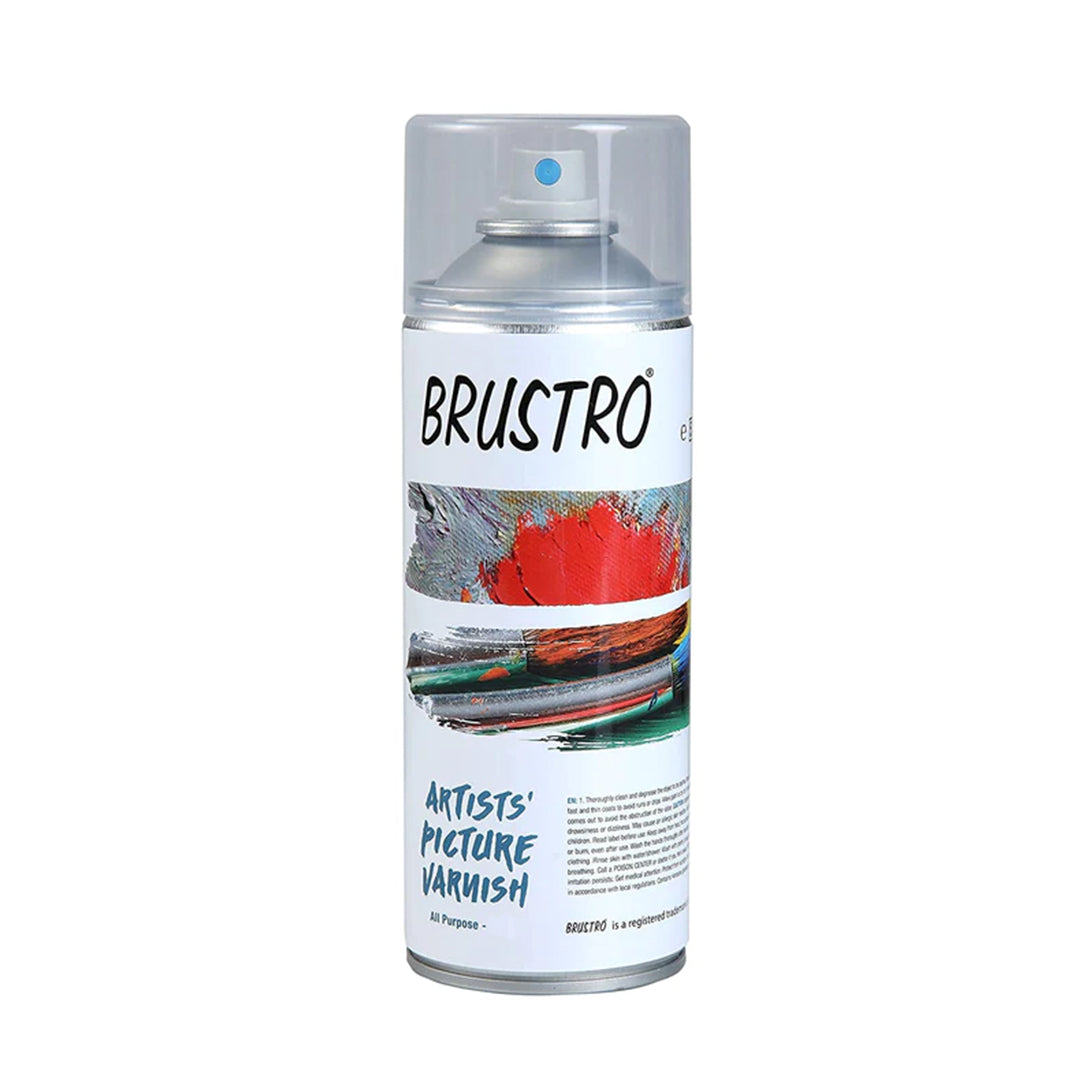Brustro Artists’ Fixative & Gloss Varnish Spray for Oil and Acrylic Paintings – 400 ml