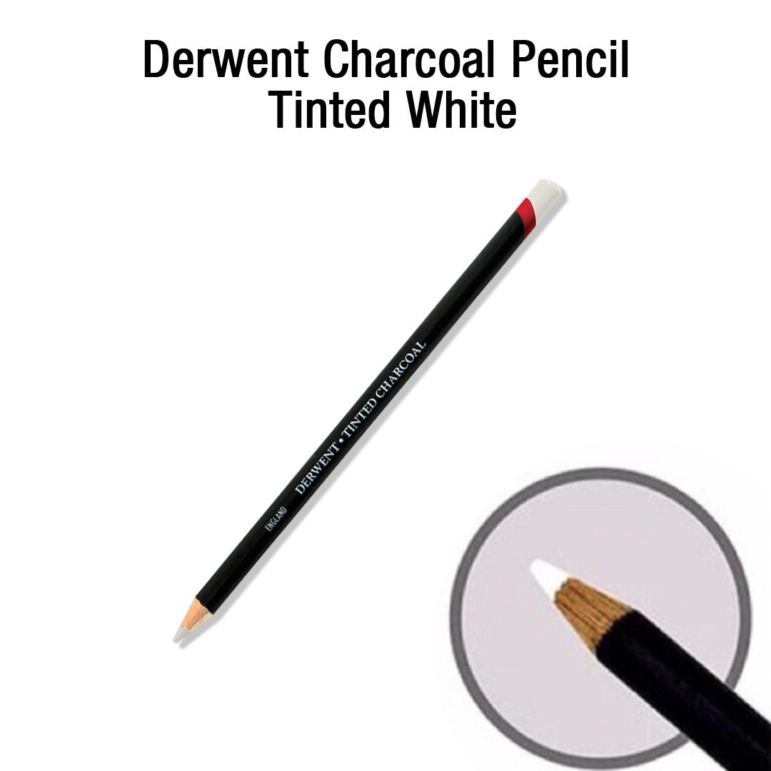 Derwent Tinted White Charcoal Pencil for Drawing and Highlighting