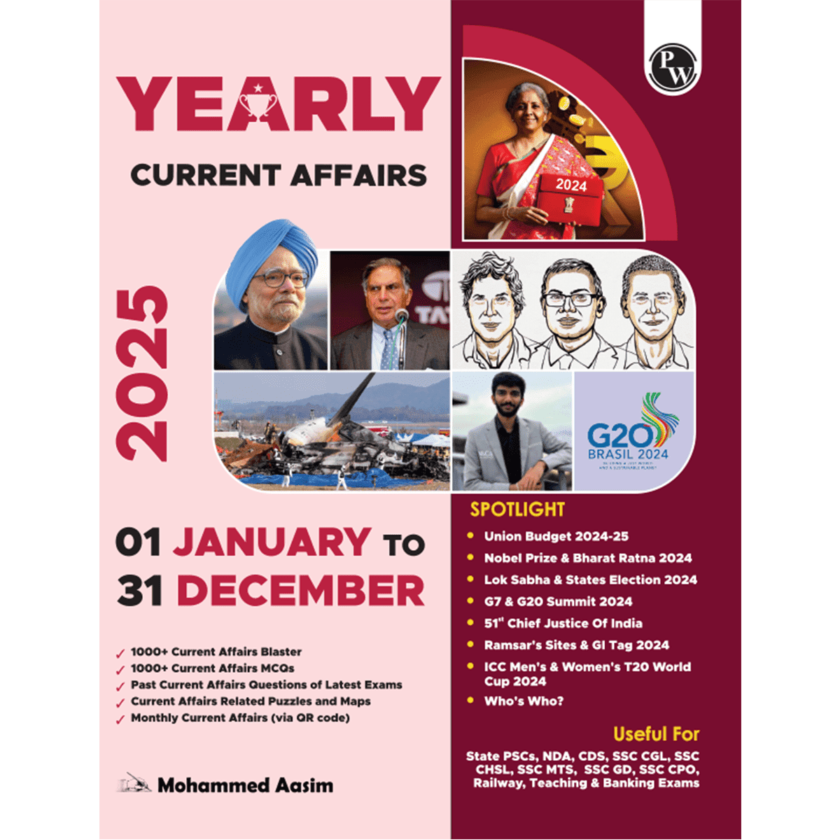 Yearly Current Affairs Magazine January to December 2024 English Edition By Mohammed Aasim Sir | For SSC, Banking, Teaching, Railway, Defence & Other Competitive Exams 2025 - Retail Maharaj