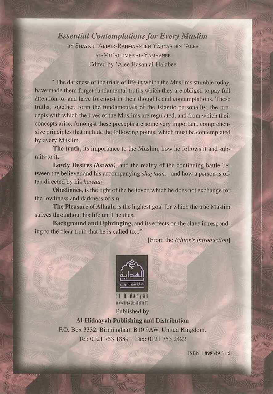 Essential Contemplations For Every Muslim - Retail Maharaj