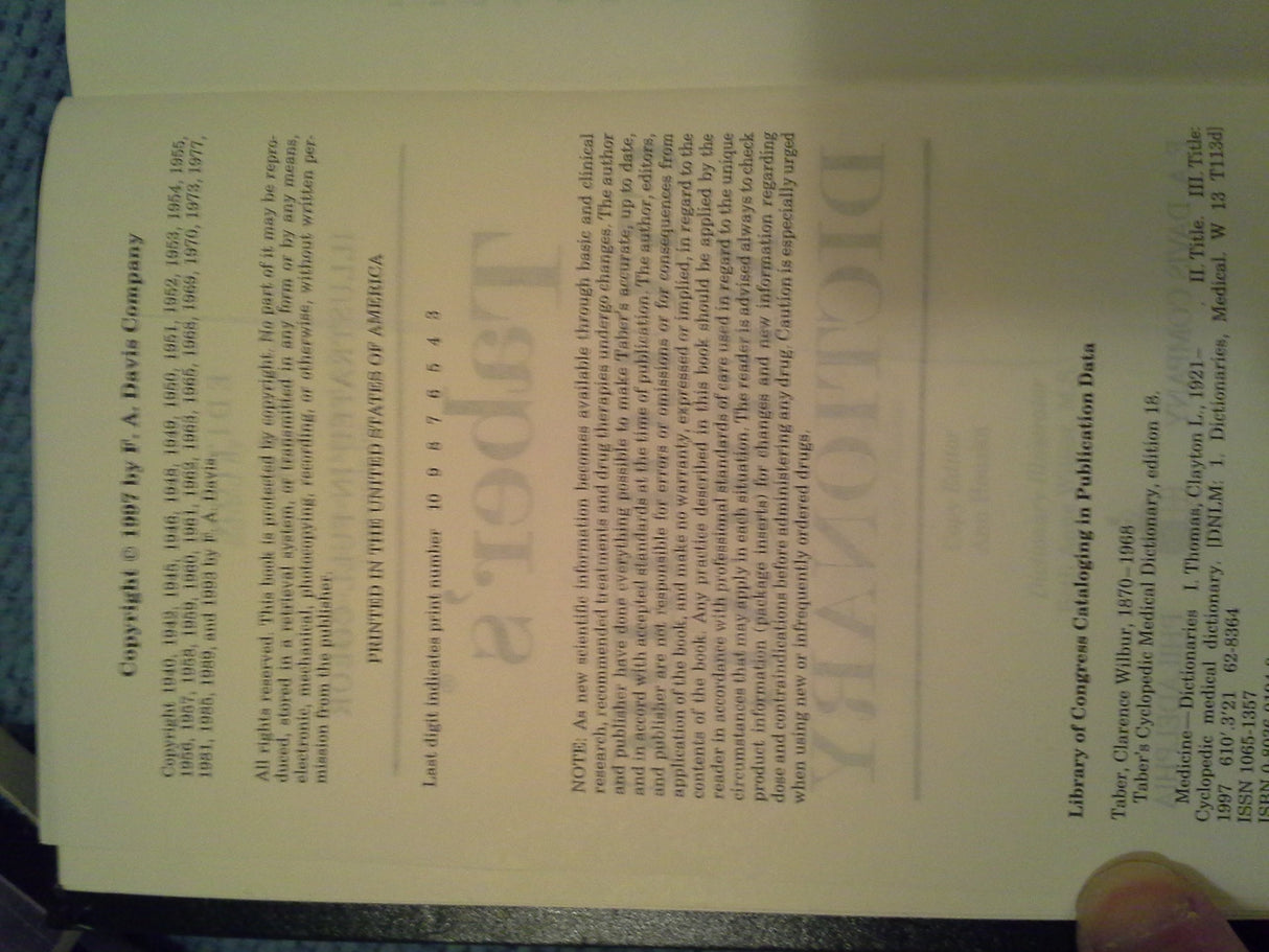 Taber's Cyclopedic Medical Dictionary - Retail Maharaj