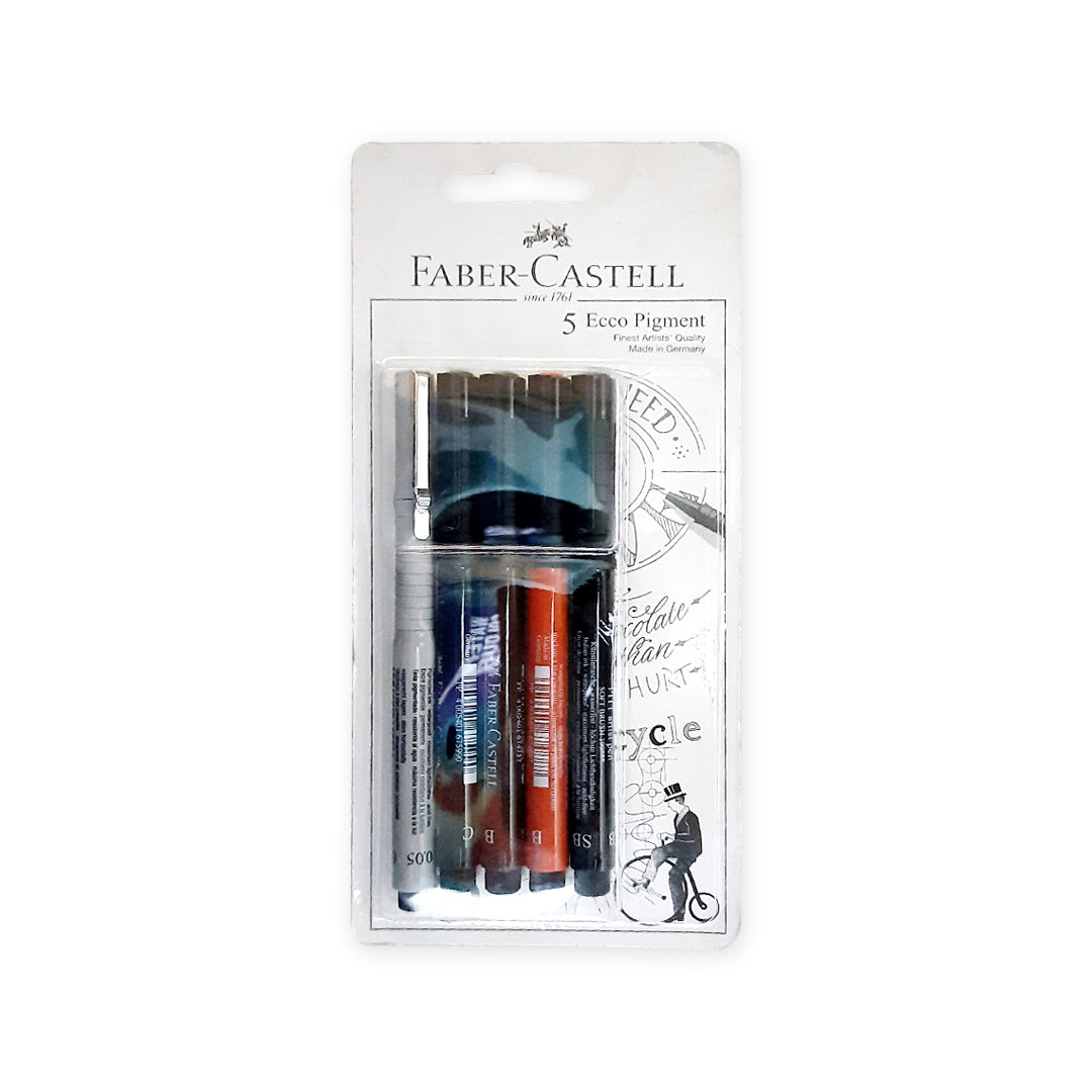 Faber Castell Ecco Pigment Artist Pen Set of Five Fine Liners