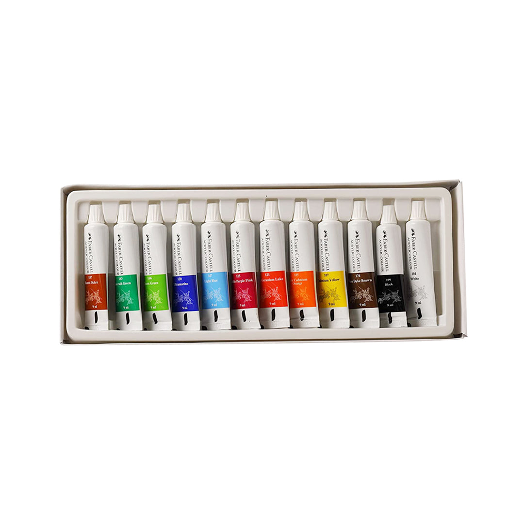Faber Castell Creative Studio Acrylic Colour Set of 12 and 24 High Pigment Creamy Acrylic Paint for Canvas Paper and Craft