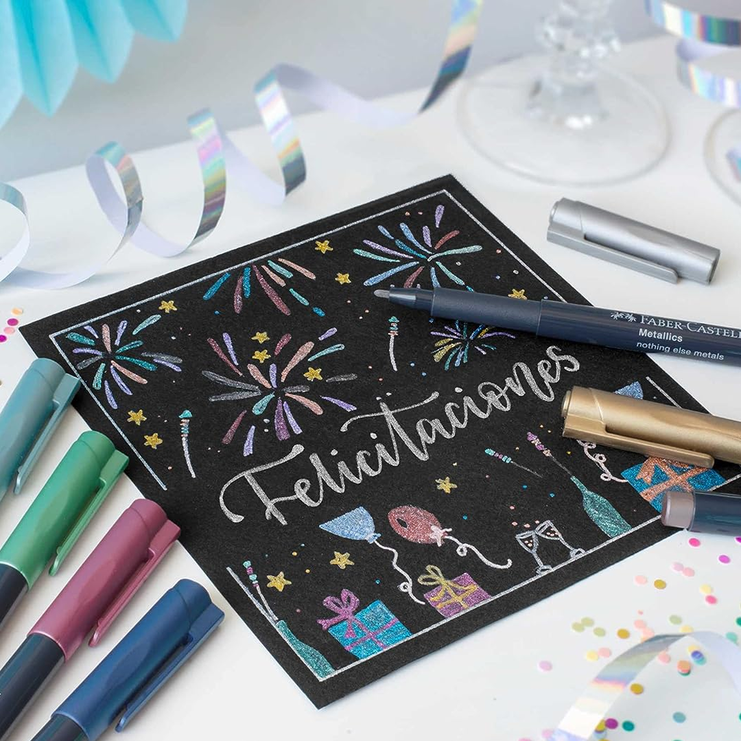 Faber Castell Metallic Marker Pens Multi Surface Art Set