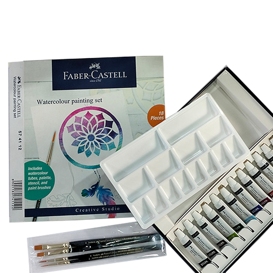 Faber Castell Creative Studio Watercolor Painting Set 24-Piece Starter Kit
