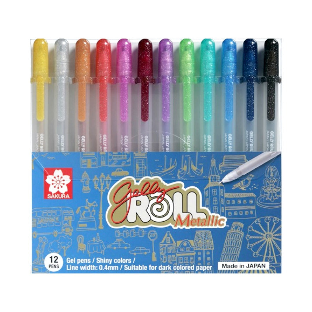 Sakura Gelly Roll Metallic Gel Pens Set of 12 Colors