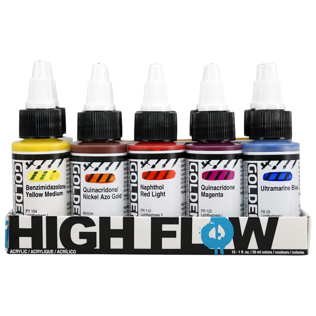 Golden High Flow Acrylic Opaque Set of 10 Professional Artist Colors 30ml