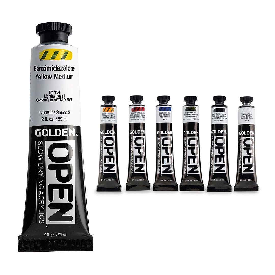 Golden Open Acrylic Colours 59ml Tubes