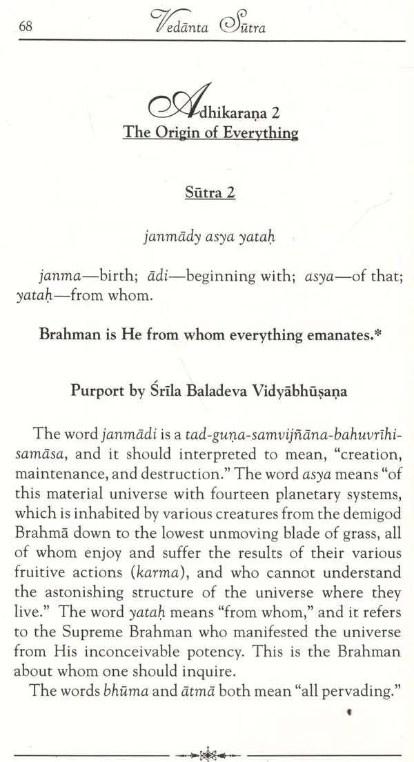 Vedanta Sutra with the Commentary of Baladeva Vidyabhushana (Set of 2 Volumes) - Retail Maharaj