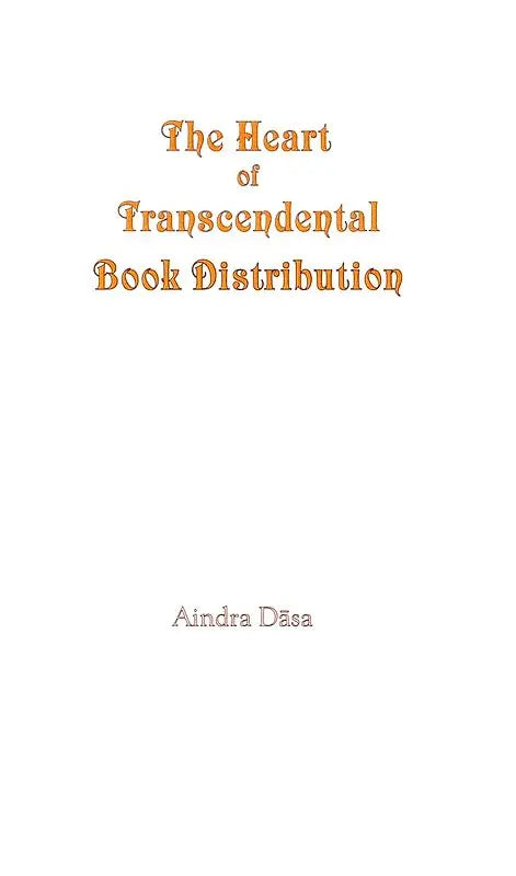 The Heart of Transcendental Book Distribution - Retail Maharaj