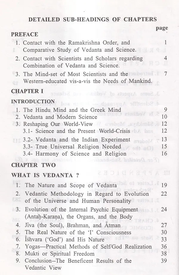 Vedanta-In The Context of Modern Science (A Comparative Study) An Old and Rare Book - Retail Maharaj