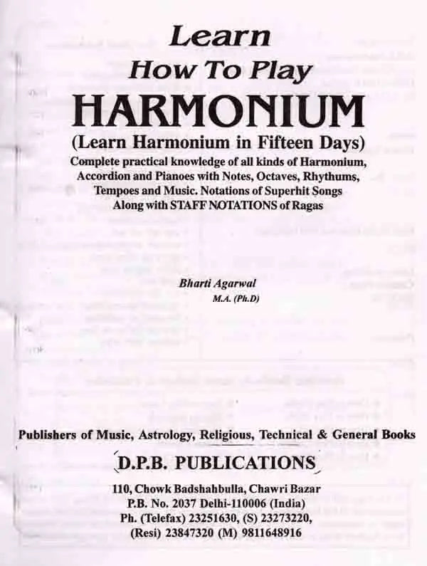 Learn How to Play Harmonium (Learn Harmonium in Fifteen Days) - Retail Maharaj