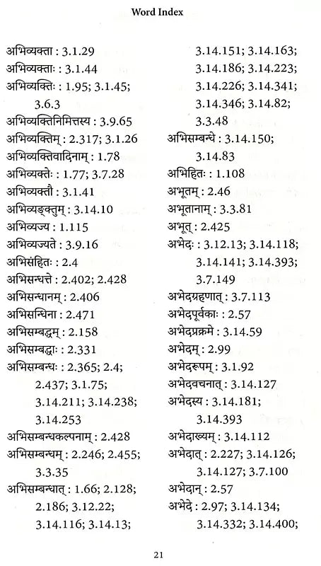 वाक्यपदीयपदानुक्रमणिका- Word Index of Vakyapadiya - Retail Maharaj