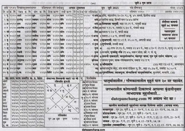 दाते पंचांग: Date Panchang- 2025-26 (Marathi)