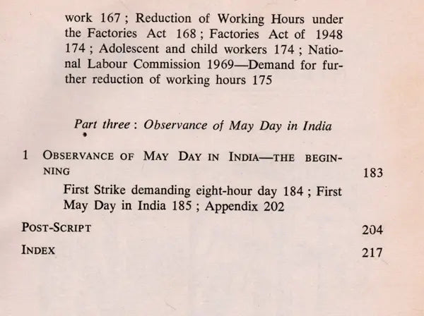 May Day And Eight Hours' Struggle in India- A Political History (An Old and Rare Book)