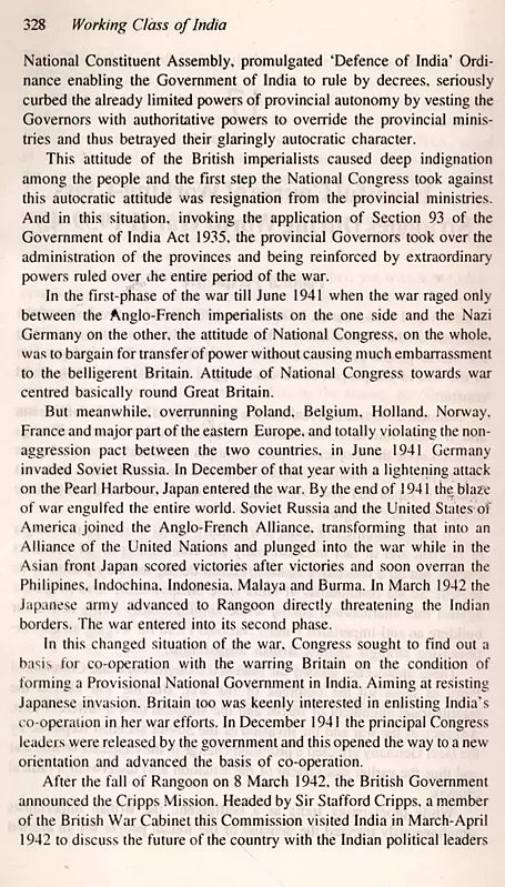 Working Class of India- History of Emergence and Movement 1830-1990 (With an Overview up to 1995) An Old and Rare Book