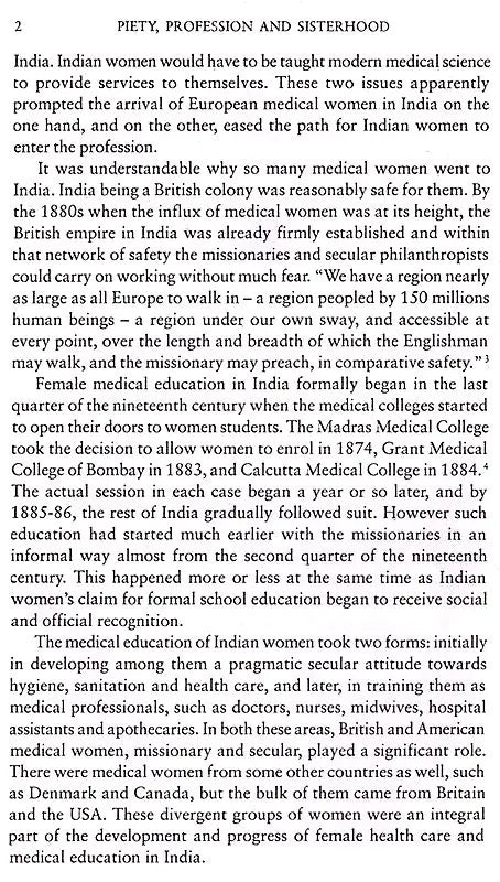 Piety, Profession and Sisterhood- Medical Women and Female Medical Education in Nineteenth Century India