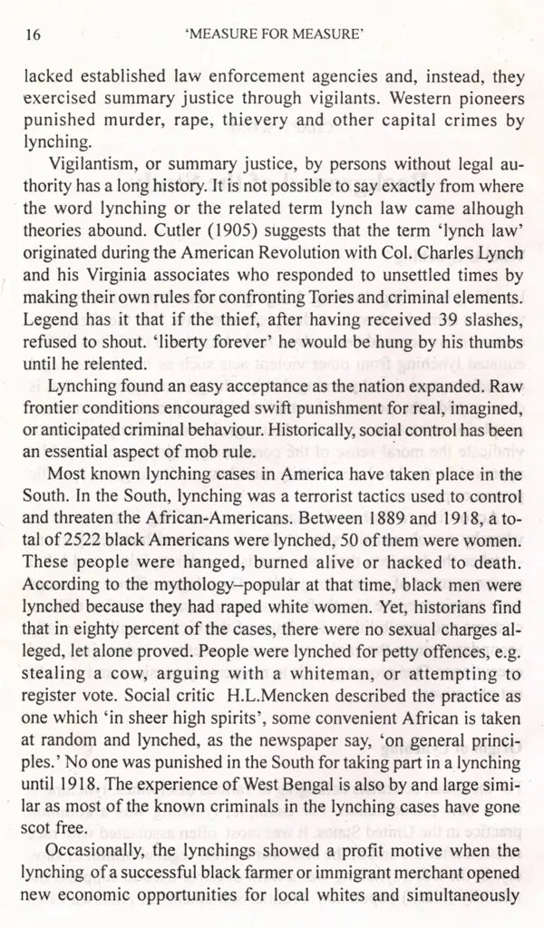 Measure for Measure- Lynching Deaths in West Bengal- A Sociological Study