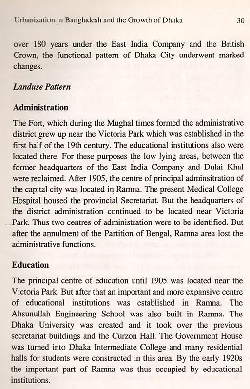 Urbanization in Bangladesh and the Growth of Dhaka Land Use, Poverty and Governance (Four Lectures) An Old and Rare Book - Retail Maharaj