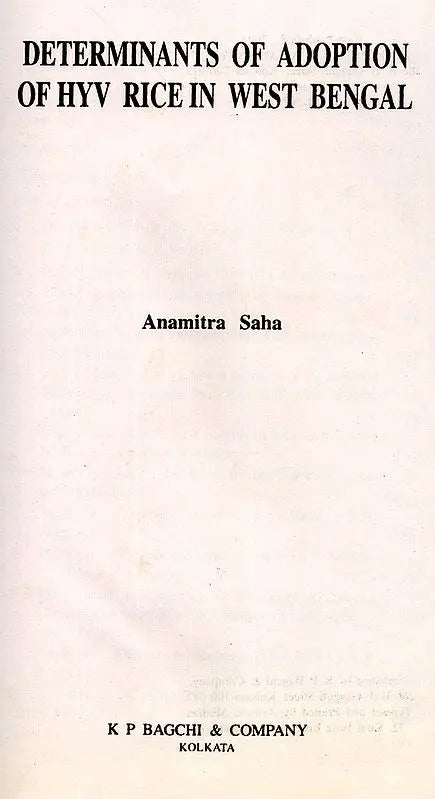Determinants of Adoption of HYV Rice in West Bengal