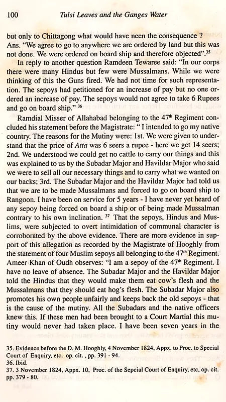 Tulsi Leaves and the Ganges Water- The Slogan of the First Sepoy Mutiny at Barrackpore 1824 - Retail Maharaj