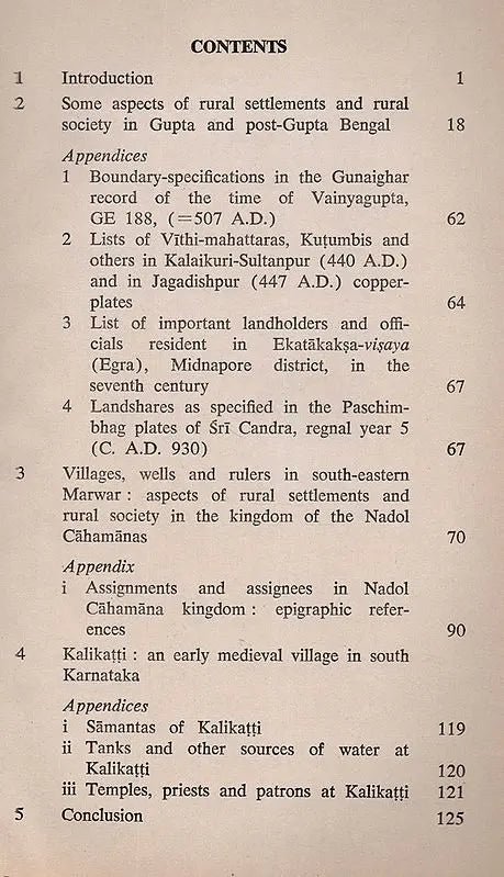 Aspects of Rural Settlements and Rural Society in Early Medieval India (S. G. Deuskar Lectures on Indian History and Culture 1985, An Old and Rare Book) - Retail Maharaj
