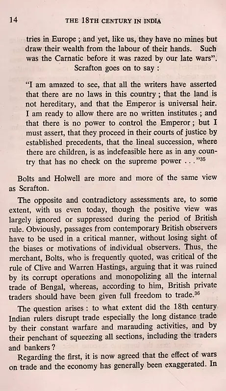 The 18th Century in India: Its Economy and the Role of the Marathas, the Jats, the Sikhs and the Afghans (S. G. Deuskar Lectures on Indian History and Culture 1982) An Old and Rare Book - Retail Maharaj