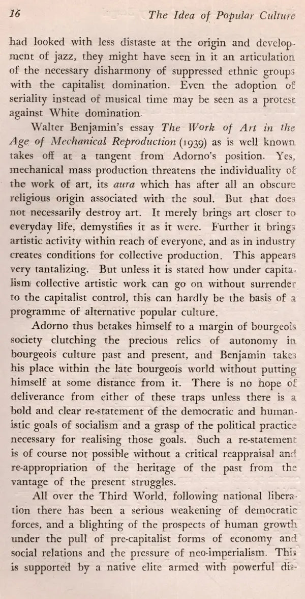 The Idea of Popular Culture in the Early Nineteenth Century Bengal (S. G. Deuskar Lectures on Indian History and Culture 1989) An Old and Rare Book - Retail Maharaj