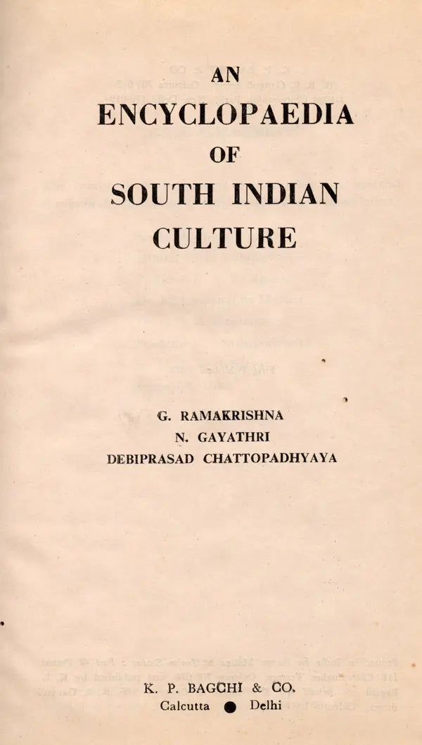 An Encyclopaedia of South Indian Culture (An Old and Rare Book) - Retail Maharaj