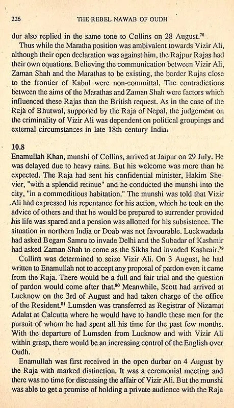 The Rebel Nawab of Oudh- Revolt of Vizir Ali Khan: 1799 (An Old and Rare Book) - Retail Maharaj