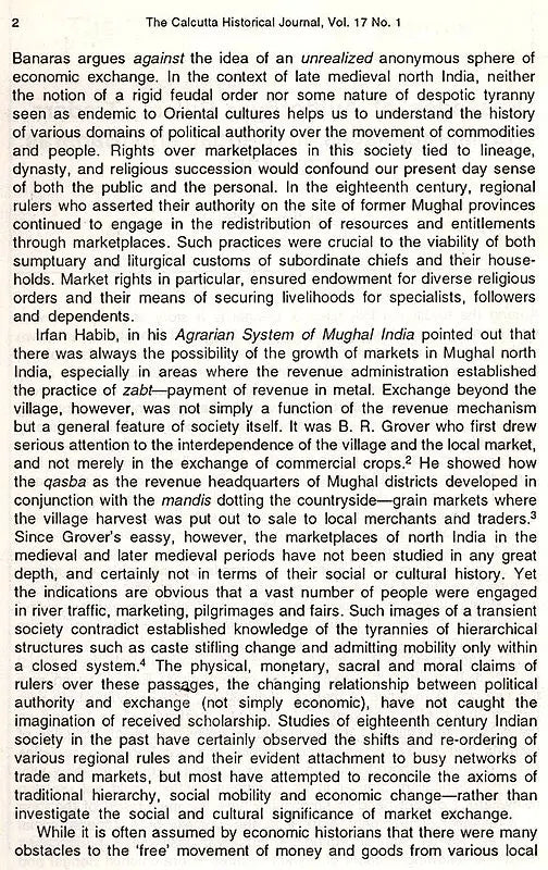 The Calcutta Historical Journal- Vol. XVII, No. 1: Finances in the Early Raj: Investments and the External Sector, Vol. XVII, No. 2 Beyond Orientalism: An Exploration of Some Recent Themes in Indian History and Society (Set of 2 Volumes: An Old and Rare - Retail Maharaj