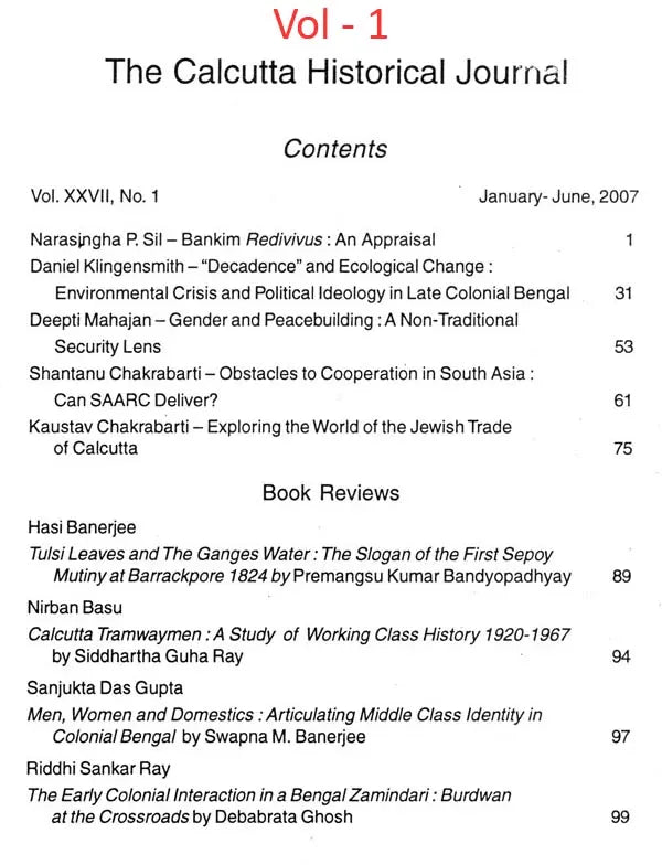 The Calcutta Historical Journal- Vol. XXVII, No. 1: The Slogan of the First Sepoy Mutiny at Barrackpore 1824, Vol. XXVII, No. 2: Articulating Middle Class Identity in Colonial Bengal (Set of 2 Volumes) - Retail Maharaj
