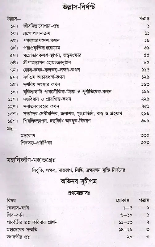 Mahanirvana-Tantra: Containing the Mantras of All Gods-Shiva-Pradipikas (Bengali) - Retail Maharaj