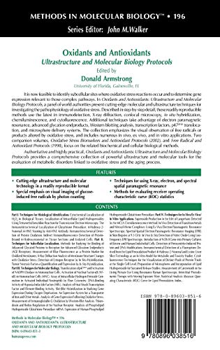 Oxidants and Antioxidants: Ultrastructure and Molecular Biology Protocols: 196 (Methods in Molecular Biology) - Retail Maharaj