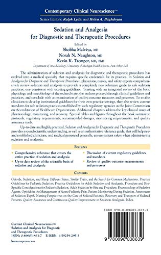 Sedation and Analgesia for Diagnostic and Therapeutic Procedures (Contemporary Clinical Neuroscience) - Retail Maharaj