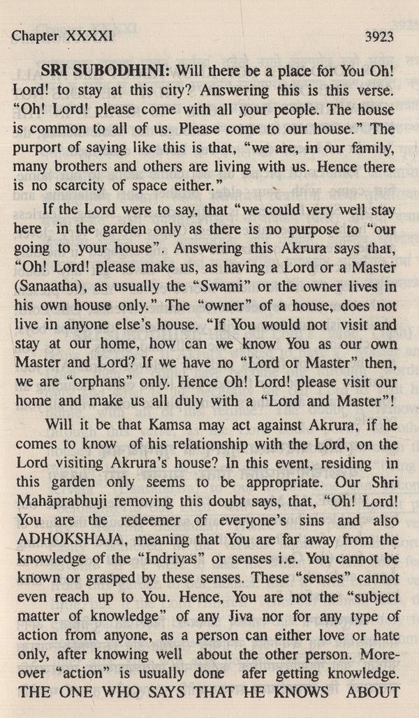 Sri Subodhini, Vol.08: Commentary on Srimad Bhagavata Purana by Mahaprabhu Shri Vallabhacharya, Text and English translation, Canto Ten- chapters 36 to 42 - Retail Maharaj